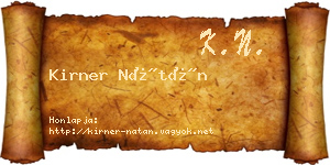 Kirner Nátán névjegykártya